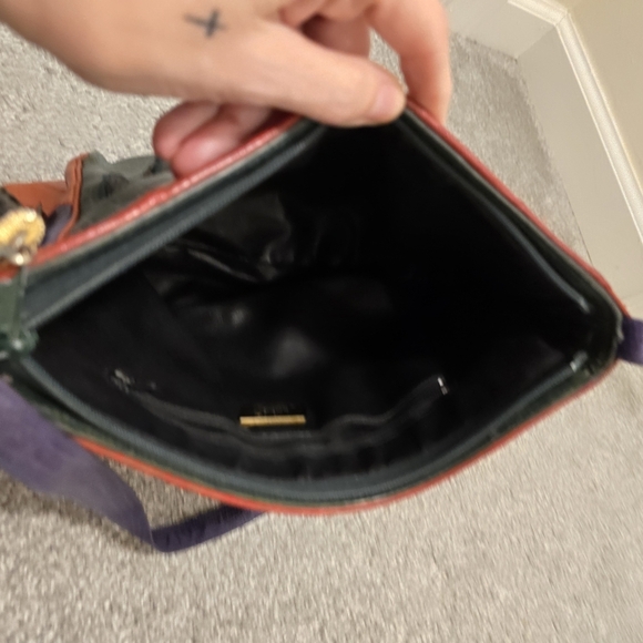 Vintage Sharif Multicolored Lizard/ Croc Patchwork Crossbody/Shoulderbag - Picture 11 of 14